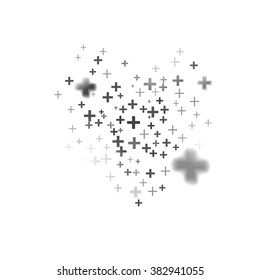 Abstract background created with plus sign. Vector illustration. Web design growth idea.