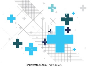 Abstract Background Created With Plus Sign. Vector Illustration.