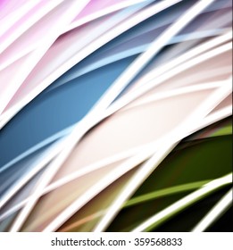 Abstract background created using colorful overlaid stripes. Vector illustration, can be used for presentations, graphic designs brochures, web design.