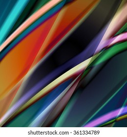 Abstract background created using colorful overlaid stripes. Vector illustration, can be used for presentations, graphic designs brochures, web design.