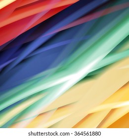 Abstract background created using colorful overlaid stripes. Vector illustration, can be used for presentations, graphic designs brochures, web design.