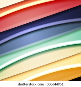 Abstract background created using colorful overlaid stripes. Vector illustration, can be used for presentations, graphic designs brochures, web design.