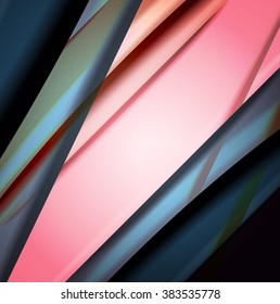Abstract background created using colorful overlaid stripes. Vector illustration, can be used for presentations, graphic designs brochures, web design.