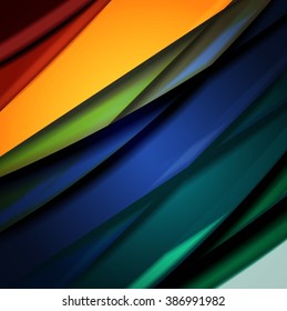 Abstract background created using colorful overlaid stripes. Vector illustration, can be used for presentations, graphic designs brochures, web design.
