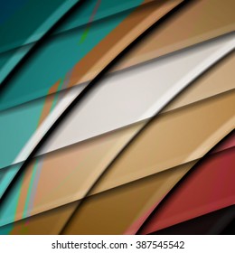 Abstract background created using colorful overlaid stripes. Vector illustration, can be used for presentations, graphic designs brochures, web design.