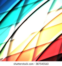 Abstract background created using colorful overlaid stripes. Vector illustration, can be used for presentations, graphic designs brochures, web design.