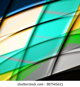 Abstract background created using colorful overlaid stripes. Vector illustration, can be used for presentations, graphic designs brochures, web design.