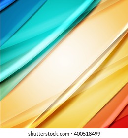 Abstract background created using colorful overlaid stripes. Vector illustration, can be used for presentations, graphic designs brochures, web design.