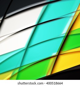 Abstract background created using colorful overlaid stripes. Vector illustration, can be used for presentations, graphic designs brochures, web design.