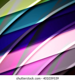 Abstract background created using colorful overlaid stripes. Vector illustration, can be used for presentations, graphic designs brochures, web design.