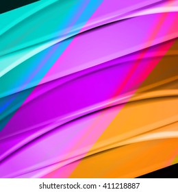 Abstract background created using colorful overlaid stripes. Vector illustration, can be used for presentations, graphic designs brochures, web design.