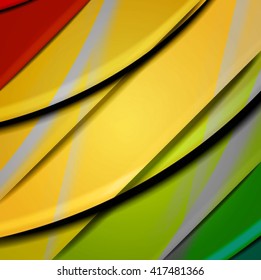 Abstract background created using colorful overlaid stripes. Vector illustration, can be used for presentations, graphic designs brochures, web design.