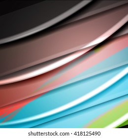 Abstract background created using colorful overlaid stripes. Vector illustration, can be used for presentations, graphic designs brochures, web design.