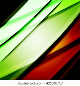 Abstract background created using colorful overlaid stripes. Vector illustration, can be used for presentations, graphic designs brochures, web design.