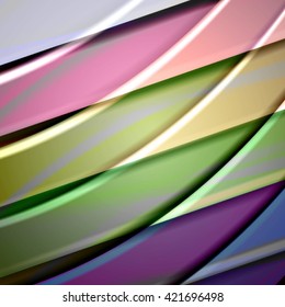 Abstract background created using colorful overlaid stripes. Vector illustration, can be used for presentations, graphic designs brochures, web design.