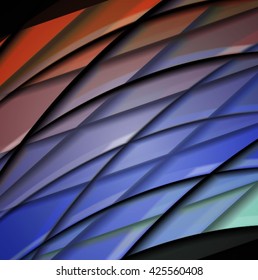 Abstract background created using colorful overlaid stripes. Vector illustration, can be used for presentations, graphic designs brochures, web design.