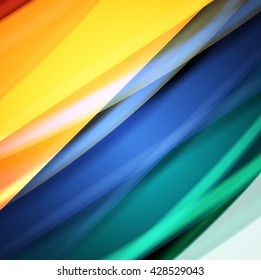 Abstract background created using colorful overlaid stripes. Vector illustration, can be used for presentations, graphic designs brochures, web design.