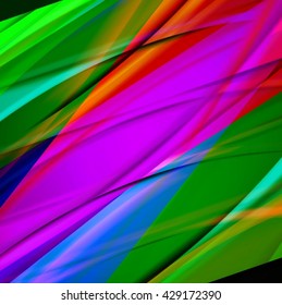 Abstract background created using colorful overlaid stripes. Vector illustration, can be used for presentations, graphic designs brochures, web design.
