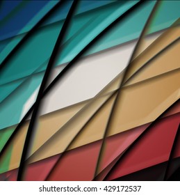 Abstract background created using colorful overlaid stripes. Vector illustration, can be used for presentations, graphic designs brochures, web design.