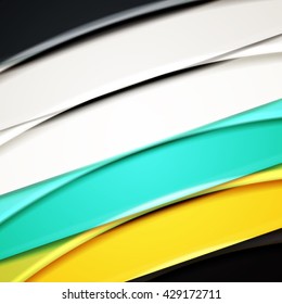 Abstract background created using colorful overlaid stripes. Vector illustration, can be used for presentations, graphic designs brochures, web design.