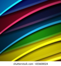 Abstract background created using colorful overlaid stripes. Vector illustration, can be used for presentations, graphic designs brochures, web design.