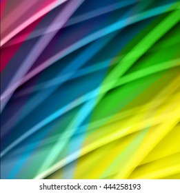 Abstract background created using colorful overlaid stripes. Vector illustration, can be used for presentations, graphic designs brochures, web design.