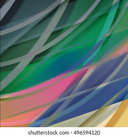 Abstract background created using colorful overlaid stripes. Vector illustration, can be used for presentations, graphic designs brochures, web design.