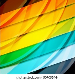 Abstract background created using colorful overlaid stripes. Vector illustration, can be used for presentations, graphic designs brochures, web design.