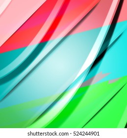Abstract background created using colorful overlaid stripes. Vector illustration, can be used for presentations, graphic designs brochures, web design.