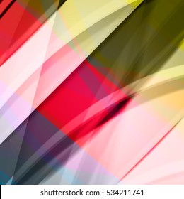 Abstract background created using colorful overlaid stripes. Vector illustration, can be used for presentations, graphic designs brochures, web design.