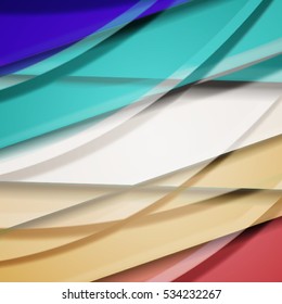 Abstract background created using colorful overlaid stripes. Vector illustration, can be used for presentations, graphic designs brochures, web design.