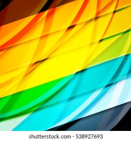 Abstract background created using colorful overlaid stripes. Vector illustration, can be used for presentations, graphic designs brochures, web design.