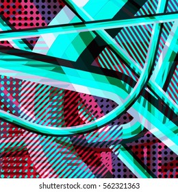 Abstract background created using colorful overlaid stripes. Vector illustration, can be used for presentations, graphic designs brochures, web design.