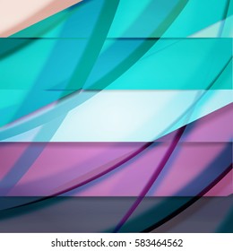 Abstract background created using colorful overlaid stripes. Vector illustration, can be used for presentations, graphic designs brochures, web design.