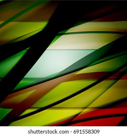 Abstract background created using colorful overlaid stripes. Vector illustration, can be used for presentations, graphic designs brochures, web design.