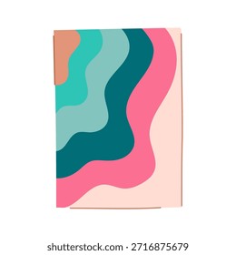 Fondo Abstractas que crea un estilo retro groovy de los años 70 con Formas onduladas fluidas y orgánicas en una paleta de colores vibrantes, ideal para proyectos de diseño moderno e impresiones decorativas