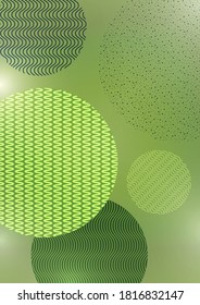Abstract background with creative circles, points, lines on a green background. Trendy vector illustration for your design.
