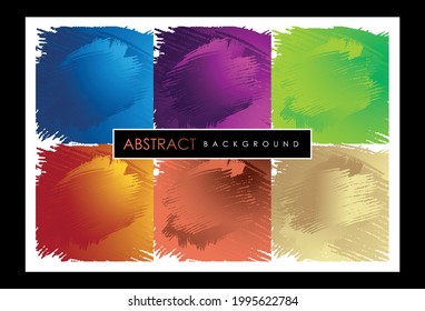 Abstract background creative cover set. Can be used for Collage page, greeting card, invitation, brochure brush strokes style, banner idea, book cover, booklet print, phone case print, Eps10 vector.