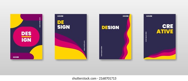 Abstract background creative cover set. Can be used for Collage page, greeting card, invitation, brochure, banner idea, book cover, booklet print, etc.