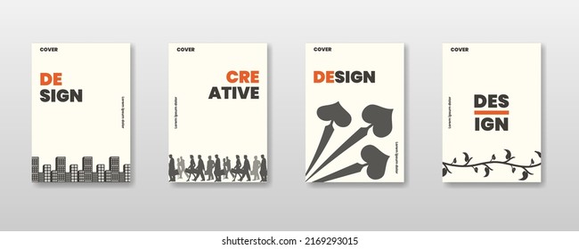 Abstract background creative cover set. Can be used for Collage page, greeting card, invitation, brochure, banner idea, book cover, booklet print, etc.
