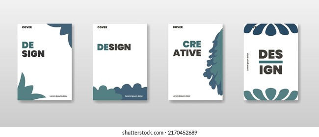 Abstract background creative cover set. Can be used for Collage page, greeting card, invitation, brochure, banner idea, book cover, booklet print,