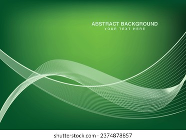 Abstract Background creative design green free vector illustration, colorful wave design.