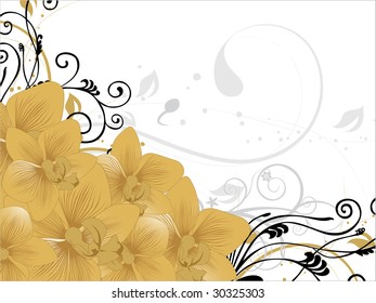 abstract background with creative floral design