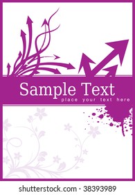abstract background with creative floral design and purple arrowhead