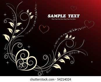 abstract background with creative floral pattern romantic heart