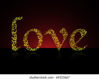 abstract background with creative pattern love, vector illustration