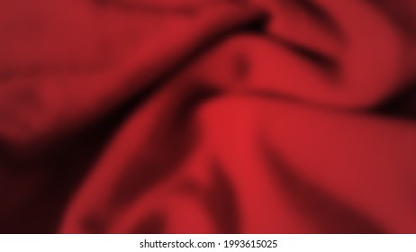 Abstrakter Hintergrund mit zerbrochenem Stoff. Dunkelrote, realistische Seidenstruktur mit Leerraum. Vektorgrafik