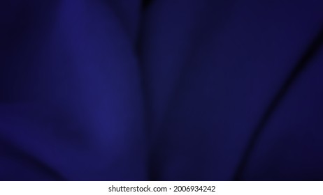 Abstract background with crumpled cloth. Dark blue realistic silk texture with empty space. Vector illustration