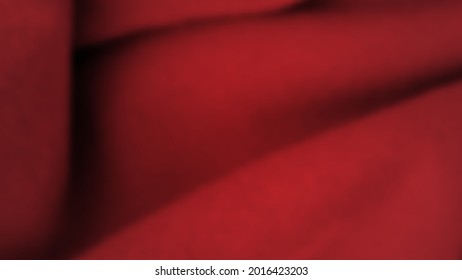 Abstract background with crumpled cloth. Dark red realistic silk texture with empty space. Vector illustration