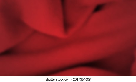 Abstract background with crumpled cloth. Dark red realistic silk texture with empty space. Vector illustration